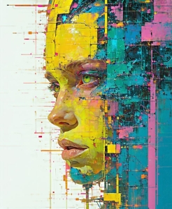 Abstract Art: Modern Profile in Vibrant Colors