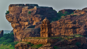 Ancient Majesty: The Badami Chalukyas' Brown Concrete Temple on the Mountain Peak