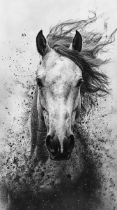 Artistic Equestrian Marvel: A Dynamic Portrayal of a Horse
