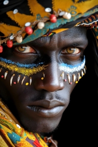 Artistic Expression through Traditional Facial Paint and Decorations