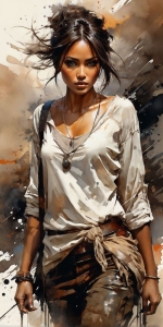 Artistic Fusion: Realism Meets Illustration in Female Portraiture
