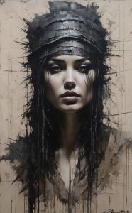 Artistic Portrait of a Strong Woman: An Exploration of Emotion and Style