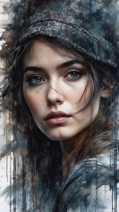 Artistic Portrait of a Thoughtful Young Woman: A Study in Moody Aesthetics