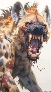 Artistic Portrayal of a Fierce Hyena: Embracing the Wild