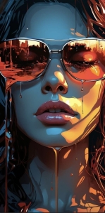 Artistic Portrayal of Vibrant Reflections in Sunglasses