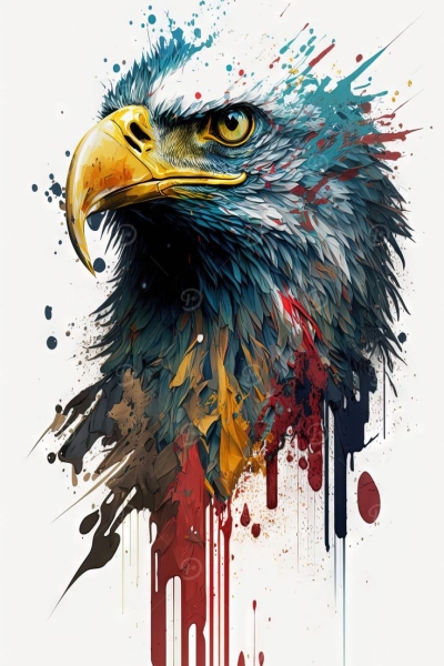 Artistic Representation of a Vibrant, Stylized Eagle