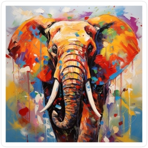 Artistic Splendor: Vibrant Elephant Artwork