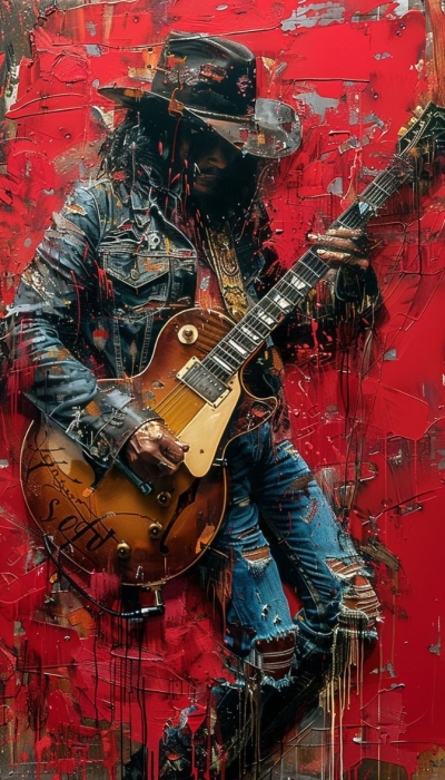Artistry Unleashed: A Musician's Passionate Performance on Electric Guitar