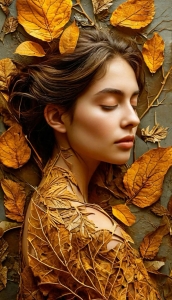 Autumn's Embrace: A Woman's Journey Through Nature's Transformation