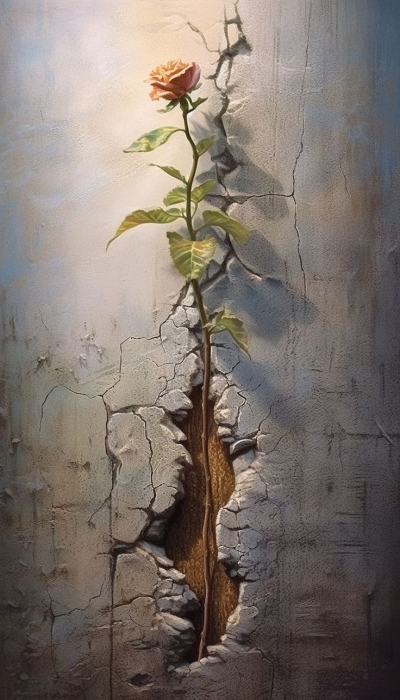 Blossoming Resilience: A Rose Defying Urban Neglect
