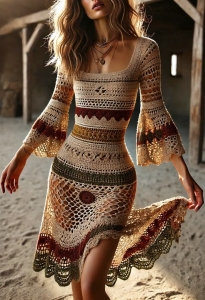 Bohemian Elegance: A Dive into the World of Patterned, Bell-Sleeved Dresses