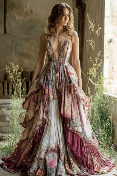 Bohemian Elegance: Embracing Vintage Fashion in Rustic Settings