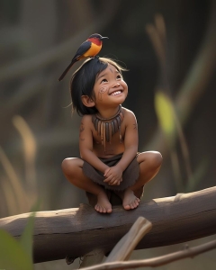Childhood Bliss: A Symbiotic Bond with Nature