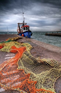 Coastal Serenity: The Fishing Boat and Net