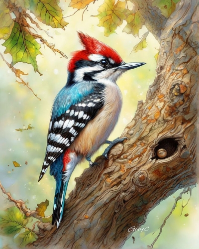Colorful Woodpecker: A Natural Treasure in its Habitat