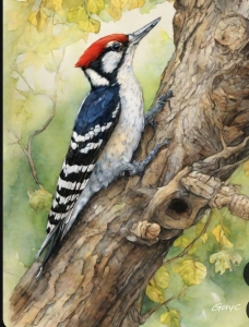 Colorful Woodpecker in its Natural Habitat