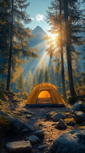 Deep in Tranquility: A Serene Camping Experience Amidst Forests