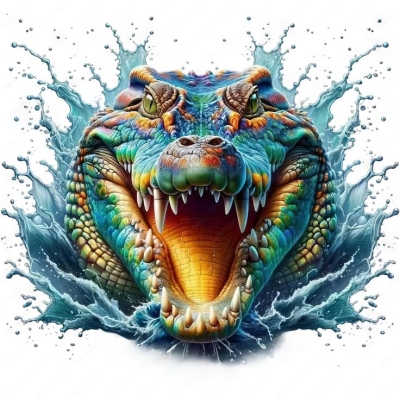 Dynamic Roar: A Colorful T-Rex Illustration