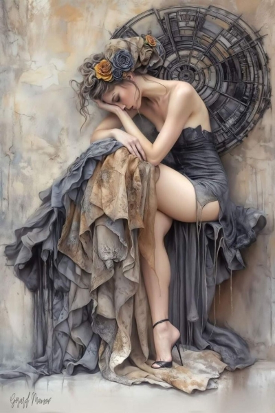Elegant Contemplation: A Study in Grace and Color