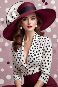 Elegant Lady in Polka Dot Fashion