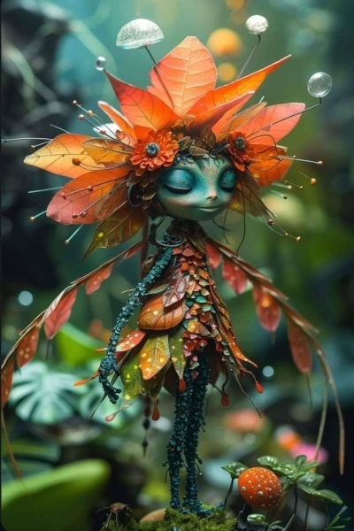 Enchanted Garden Sprite: A Whimsical Character Amidst Nature
