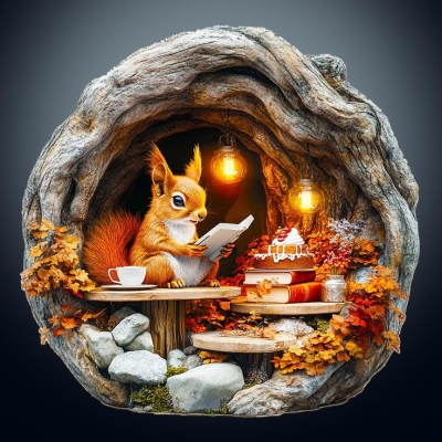 Enchanting Squirrel's Sanctuary - A Jigsaw Planet of Whimsy and Warmth