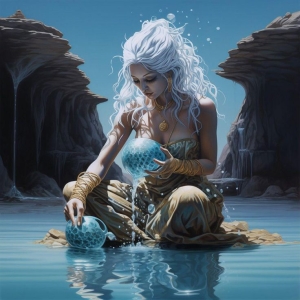 Ethereal Jigsaw Puzzle Planet: A Mystical Water Scene