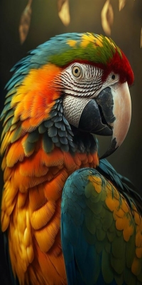 Exotic Macaw: A Colorful Parrot with Vibrant Feathers in a Natural Setting