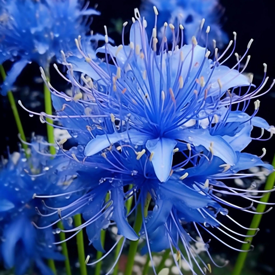 Exquisite Beauty of a Vibrant Blue Flower: A Close-Up