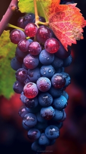 Exquisite Freshness: The Allure of Wet, Purple and Blue Grapes