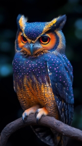 Fantastical Rainbow Owl: A Delightful Splash of Color in the Night
