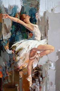 Graceful Ballet Dancer Amidst Abstract Artistry