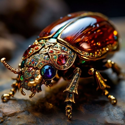 Handcrafted Beetle Sculpture: An Artistic Masterpiece in Home Décor