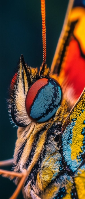 Immersive Close-Up: Butterfly's Head and Eye