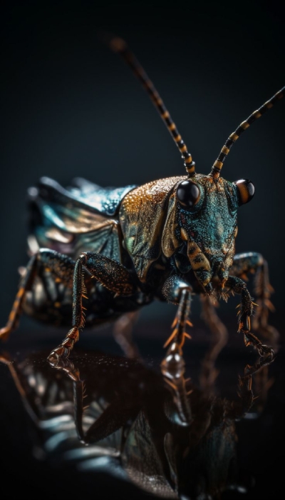 Intricate Beauty: A Detailed Look at a Grasshopper Close-up