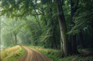 Journey through a Lush Forest: The Serenity of a Winding Path