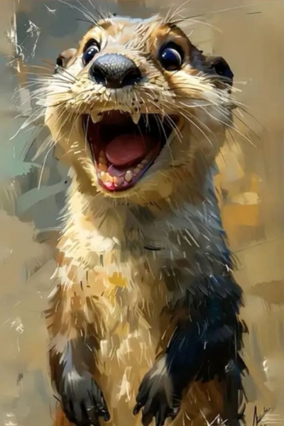 Joyful Otter: A Captivating Portrait of Animal Happiness