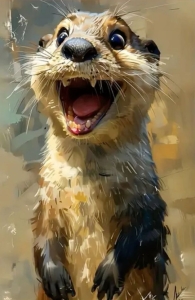 Joyful Otter: A Captivating Portrait of Animal Happiness
