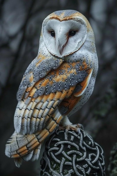 Majestic Barn Owl: A Symphony of Nature's Textures