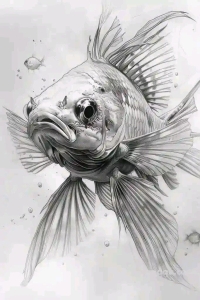 Monochromatic Magic: An Intricate Illustration of a Fish