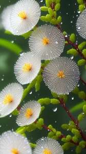 Morning Dew on Delicate White Flowers: A Symphony of Nature's Freshness