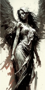 Mystical Angel Art: The Strength and Otherworldliness in Monochrome