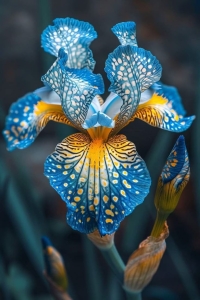 Nature's Artistry: The Intricately Patterned Iris Flower
