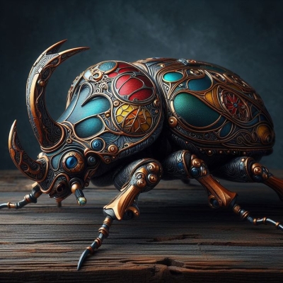 Ornate Stylized Beetle: A Fusion of Art and Intricate Design