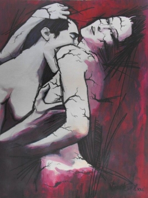 Passionate Embrace: An Abstract Artistic Exploration