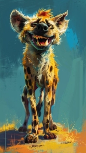 Playful Hyena: A Cartoonish Masterpiece