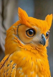 Radiant Orange Owl: An Artistic Perception of Nature's Majesty