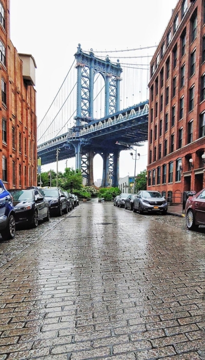 Rainy Day in Brooklyn: A Cobblestone Perspective