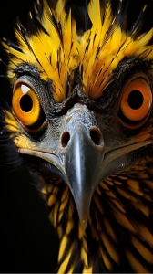 Raptorial Majesty: The Allure of Orange-Eyed Yellow Raptors