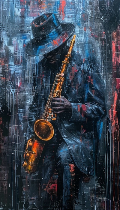 Saxophonist Serenade: An Artistic Symphony in Color